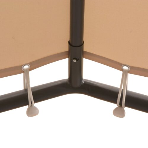 Gazebo Pavilion Tent Canopy 3x3m Steel Beige - Image 3