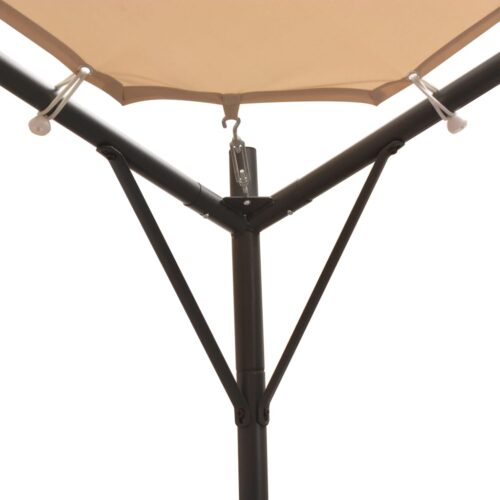 Gazebo Pavilion Tent Canopy 3x3m Steel Beige - Image 4