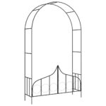 Garden Arch with Gate Black 138x40x238cm Iron