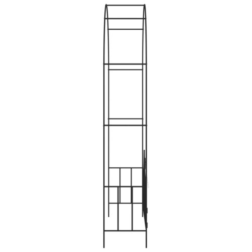 Garden Arch with Gate Black 138x40x238cm Iron - Image 3