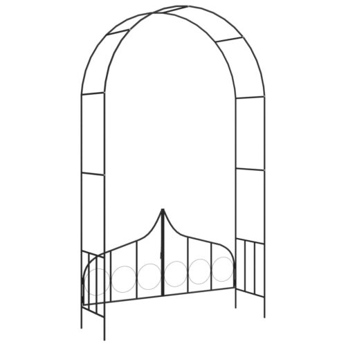 Garden Arch with Gate Black 138x40x238cm Iron - Image 4
