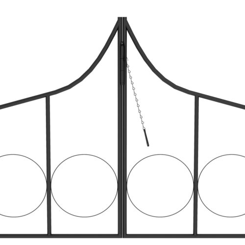 Garden Arch with Gate Black 138x40x238cm Iron - Image 6