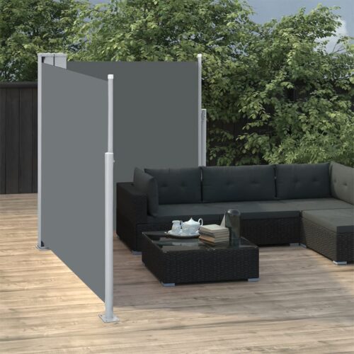 Patio Retractable Double Side Awning 170x600cm Anthracite - Image 3