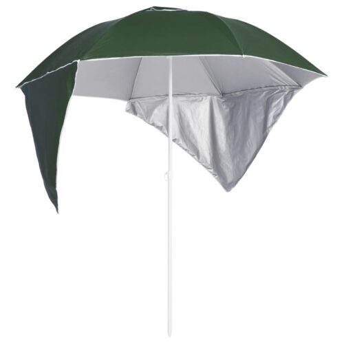 Beach Umbrella with Side Walls Green 215cm