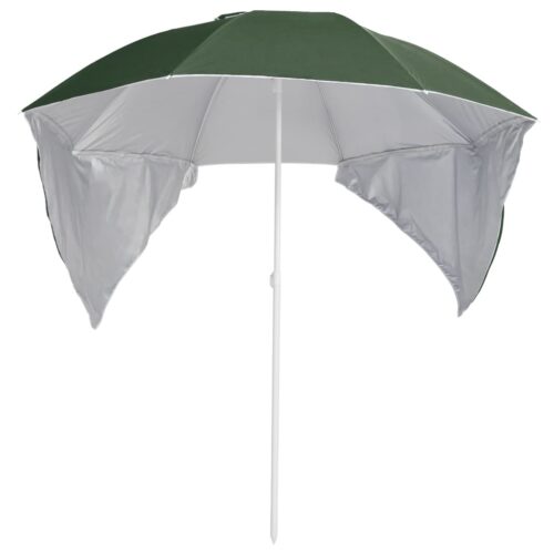 Beach Umbrella with Side Walls Green 215cm - Image 2