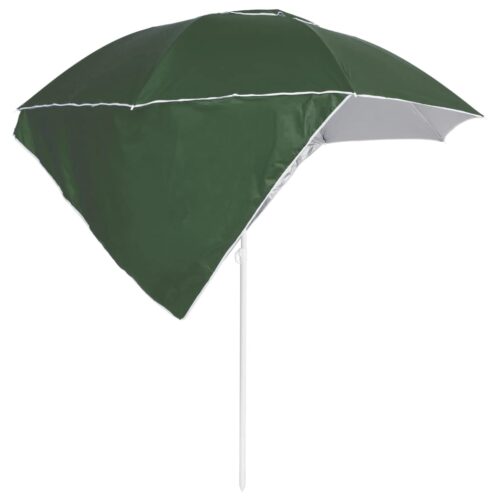 Beach Umbrella with Side Walls Green 215cm - Image 3