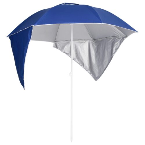 Beach Umbrella with Side Walls Blue 215cm
