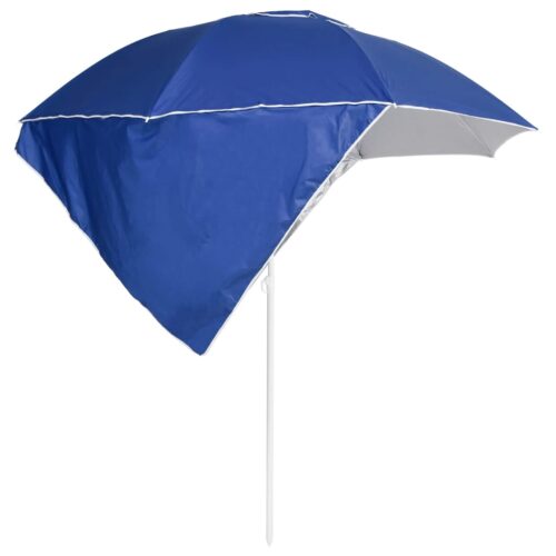 Beach Umbrella with Side Walls Blue 215cm - Image 3