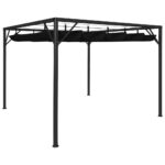 Garden Gazebo with Retractable Roof Canopy 3x3m Anthracite