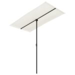 Outdoor Parasol with Aluminium Pole 180x110cm Sand White