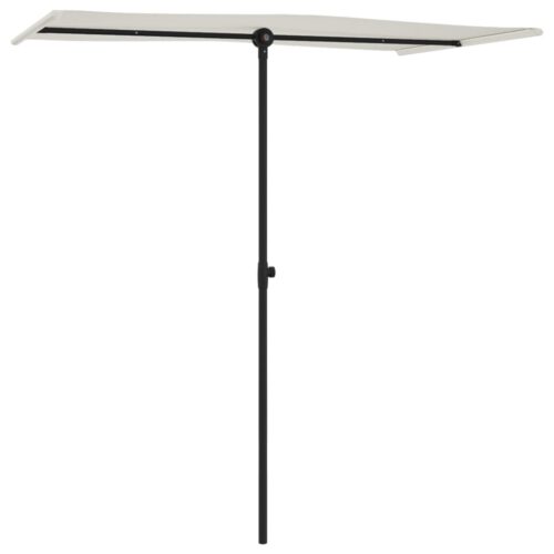 Outdoor Parasol with Aluminium Pole 180x110cm Sand White - Image 3