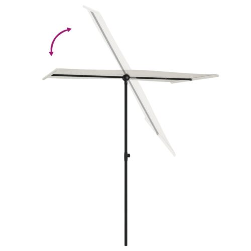 Outdoor Parasol with Aluminium Pole 180x110cm Sand White - Image 6