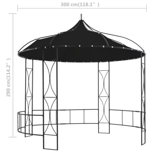 Gazebo 300x290cm Anthracite Round - Image 6