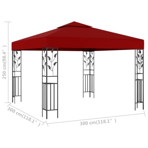 Gazebo 3x3m Wine Red - Image 5