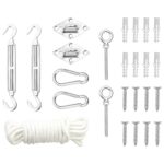9-Piece Sunshade Sail Accessory Set Stainless Steel