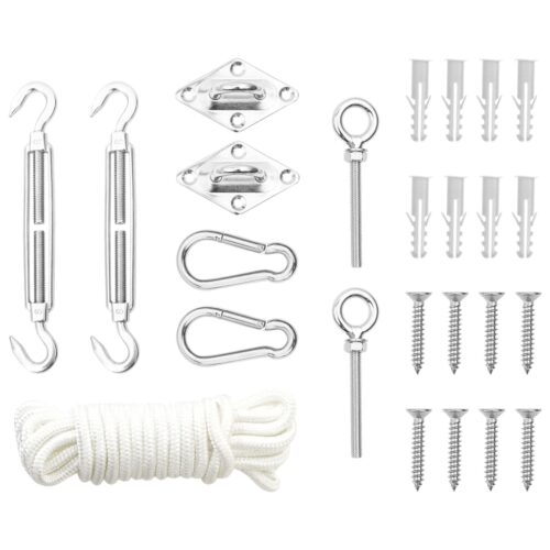 9-Piece Sunshade Sail Accessory Set Stainless Steel
