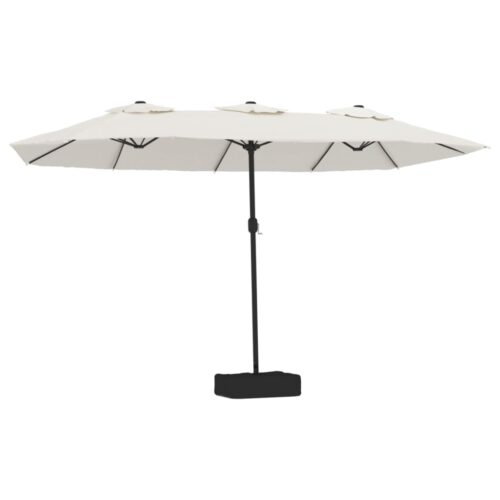 Double-Head Parasol Sand White 449x245cm