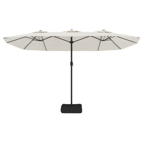 Double-Head Parasol Sand White 449x245cm - Image 4