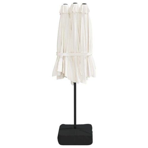 Double-Head Parasol Sand White 449x245cm - Image 5