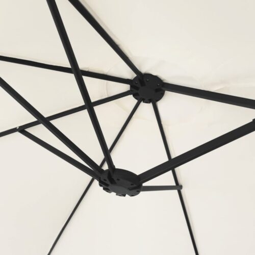 Double-Head Parasol Sand White 449x245cm - Image 6