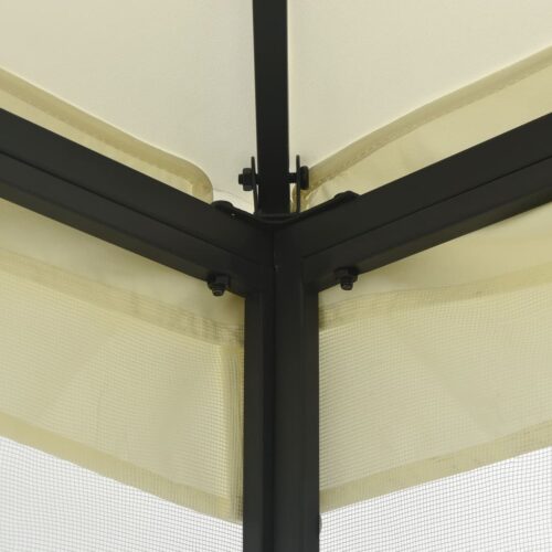 Gazebo with Nets 300x300x265cm Cream - Image 4