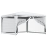 Party Tent with 4 Mesh Sidewalls 4x4m White