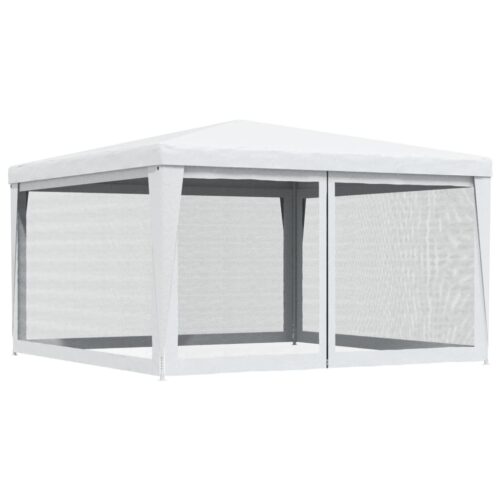 Party Tent with 4 Mesh Sidewalls 4x4m White - Image 5