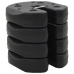 Gazebo Weight Plates 4pcs Black 220x50 mm Concrete