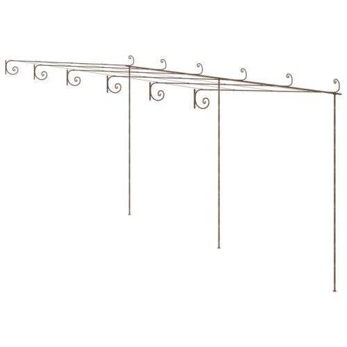 Garden Pergola Antique Brown 6x3x2.5m Iron