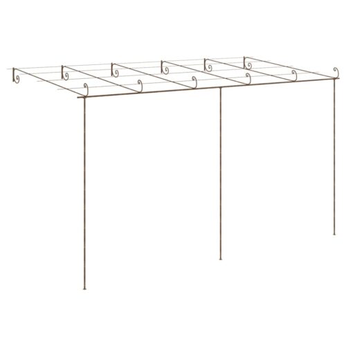 Garden Pergola Antique Brown 6x3x2.5m Iron - Image 4