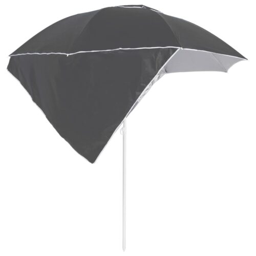 Beach Umbrella with Side Walls Anthracite 215cm - Image 3