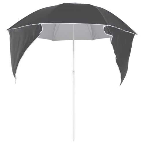 Beach Umbrella with Side Walls Anthracite 215cm - Image 4