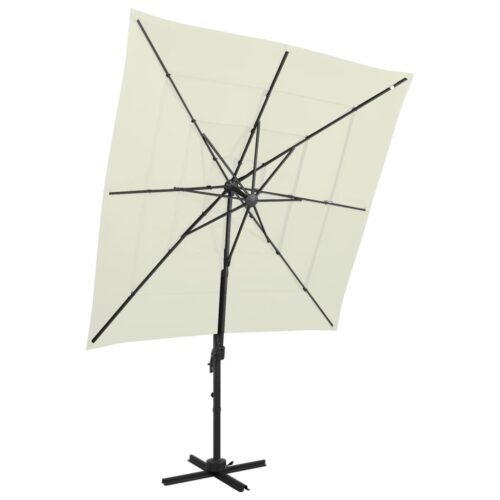 4-Tier Parasol with Aluminium Pole Sand 250x250cm