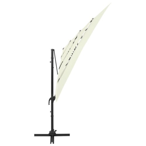 4-Tier Parasol with Aluminium Pole Sand 250x250cm - Image 2