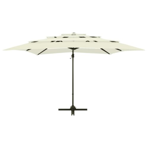 4-Tier Parasol with Aluminium Pole Sand 250x250cm - Image 6
