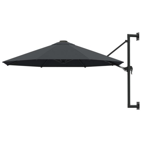 Wall-Mounted Parasol with Metal Pole 300cm Anthracite