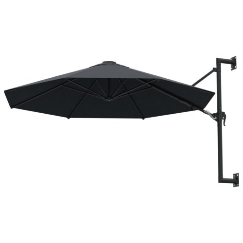 Wall-Mounted Parasol with Metal Pole 300cm Anthracite - Image 3
