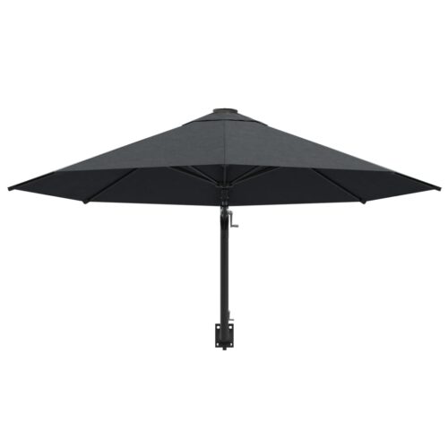 Wall-Mounted Parasol with Metal Pole 300cm Anthracite - Image 4