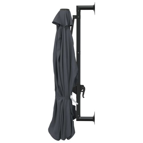 Wall-Mounted Parasol with Metal Pole 300cm Anthracite - Image 5