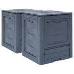 Garden Composters 2pcs Grey 60x60x73cm 520 L