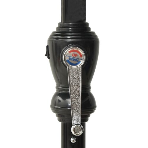 Parasol with LEDs Steel Pole Black 2x3 m - Image 8