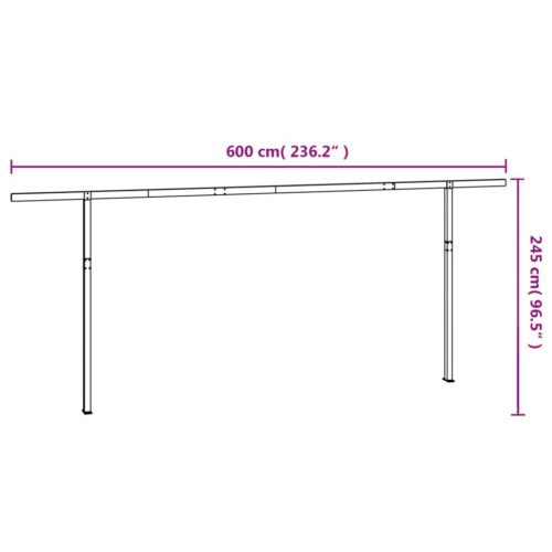 Awning Post Set Anthracite 600x245cm Iron - Image 7