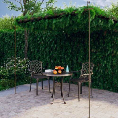 Garden Pergola Antique Brown 4x3x2.5m Iron - Image 8