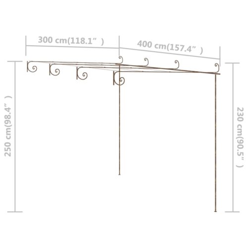 Garden Pergola Antique Brown 4x3x2.5m Iron - Image 7