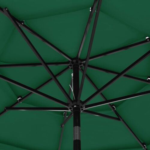 3-Tier Parasol with Aluminium Pole Green 3 m - Image 5