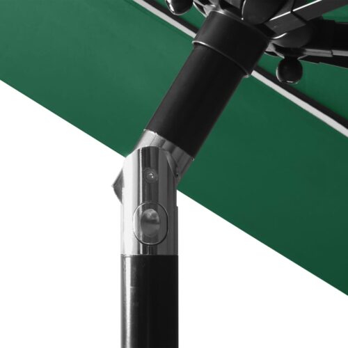 3-Tier Parasol with Aluminium Pole Green 3 m - Image 6