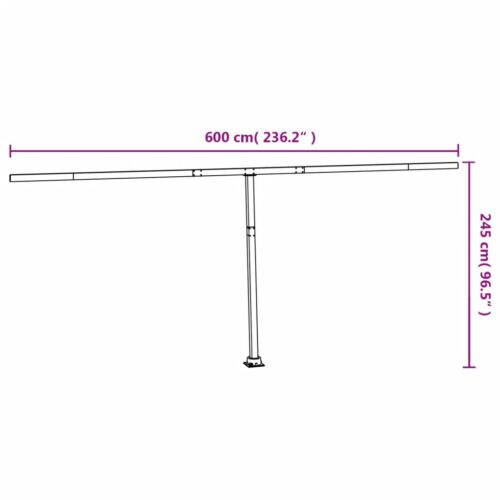Awning Post Set White 600x245cm Iron - Image 10