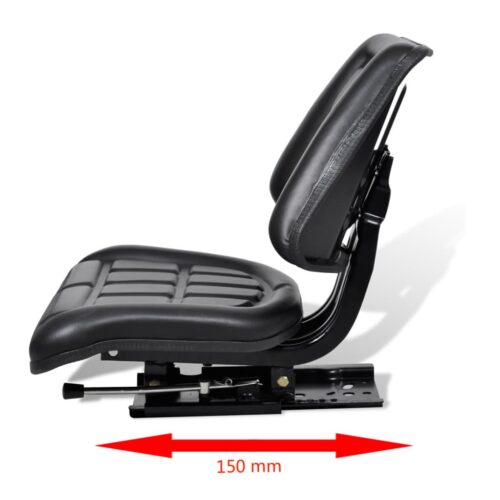 Tractor Seat with Backrest Black - Image 5