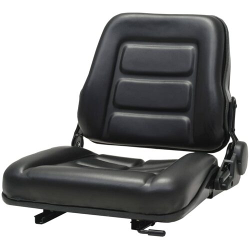 Forklift Tractor Seat with Adjustable Backrest Black