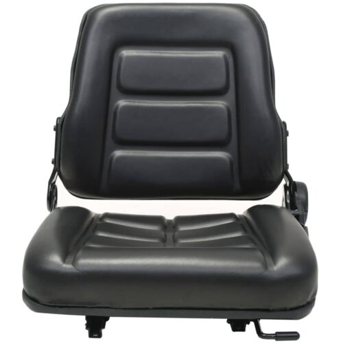 Forklift Tractor Seat with Adjustable Backrest Black - Image 2